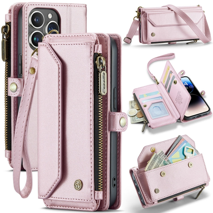 For iPhone 14 Pro Max CaseMe C36 Card Slots Zipper Wallet RFID Anti-theft Leather Phone Case(Pink) - iPhone 14 Pro Max Cases by CaseMe | Online Shopping South Africa | PMC Jewellery | Buy Now Pay Later Mobicred