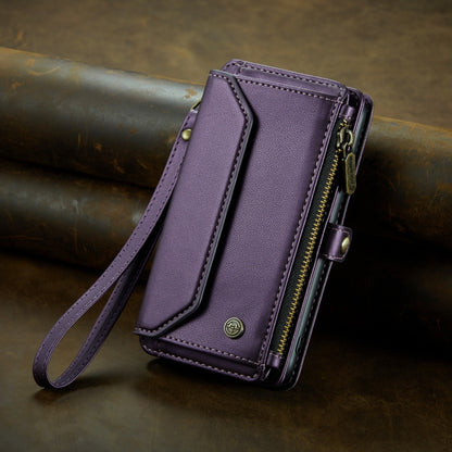 For iPhone 15 Plus CaseMe C36 Card Slots Zipper Wallet RFID Anti-theft Leather Phone Case(Purple) - iPhone 15 Plus Cases by CaseMe | Online Shopping South Africa | PMC Jewellery | Buy Now Pay Later Mobicred