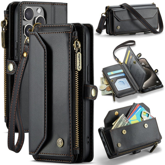 For iPhone 15 Pro CaseMe C36 Card Slots Zipper Wallet RFID Anti-theft Leather Phone Case(Black) - iPhone 15 Pro Cases by CaseMe | Online Shopping South Africa | PMC Jewellery | Buy Now Pay Later Mobicred