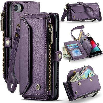 For iPhone 8 / 7 / 6 CaseMe C36 Card Slots Zipper Wallet RFID Anti-theft Leather Phone Case(Purple) - More iPhone Cases by CaseMe | Online Shopping South Africa | PMC Jewellery | Buy Now Pay Later Mobicred