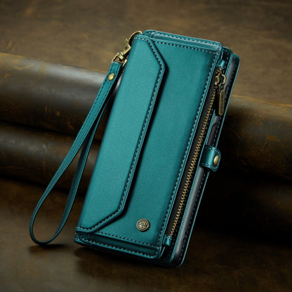 For Samsung Galaxy A13 5G / 4G CaseMe C36 Card Slots Zipper Wallet RFID Anti-theft Leather Phone Case(Blue-green) - Galaxy Phone Cases by CaseMe | Online Shopping South Africa | PMC Jewellery | Buy Now Pay Later Mobicred