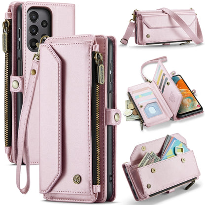 For Samsung Galaxy A23 CaseMe C36 Card Slots Zipper Wallet RFID Anti-theft Leather Phone Case(Pink) - Galaxy Phone Cases by CaseMe | Online Shopping South Africa | PMC Jewellery | Buy Now Pay Later Mobicred