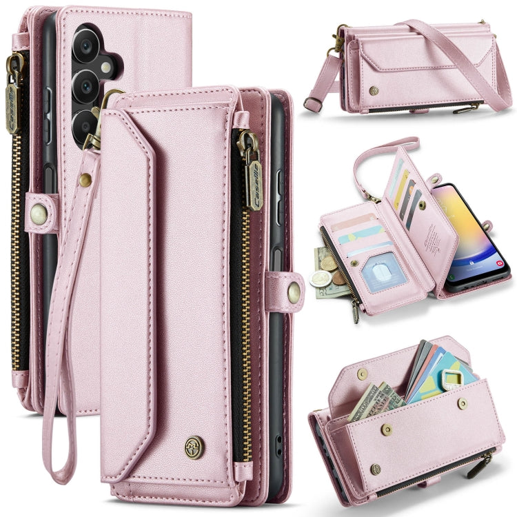 For Samsung Galaxy A25 CaseMe C36 Card Slots Zipper Wallet RFID Anti-theft Leather Phone Case(Pink) - Galaxy Phone Cases by CaseMe | Online Shopping South Africa | PMC Jewellery | Buy Now Pay Later Mobicred