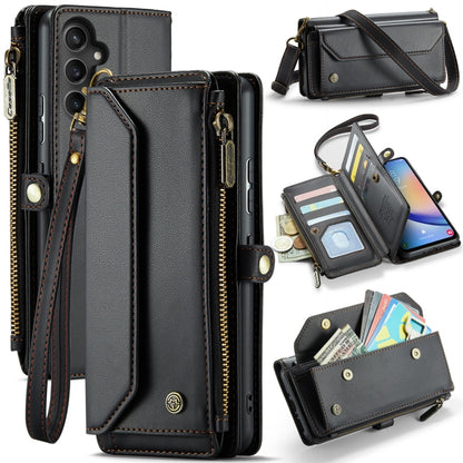 For Samsung Galaxy A34 5G CaseMe C36 Card Slots Zipper Wallet RFID Anti-theft Leather Phone Case(Black) - Galaxy Phone Cases by CaseMe | Online Shopping South Africa | PMC Jewellery | Buy Now Pay Later Mobicred