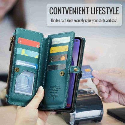 For Samsung Galaxy A54 5G CaseMe C36 Card Slots Zipper Wallet RFID Anti-theft Leather Phone Case(Blue-green) - Galaxy Phone Cases by CaseMe | Online Shopping South Africa | PMC Jewellery | Buy Now Pay Later Mobicred