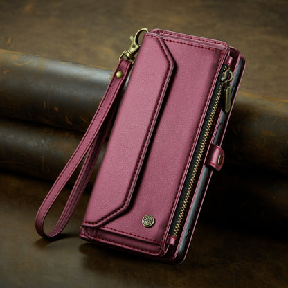 For Samsung Galaxy S20+ CaseMe C36 Card Slots Zipper Wallet RFID Anti-theft Leather Phone Case(Wine Red) - Galaxy Phone Cases by CaseMe | Online Shopping South Africa | PMC Jewellery | Buy Now Pay Later Mobicred