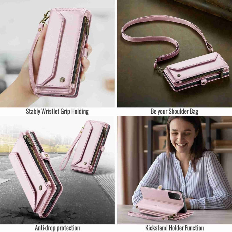 For Samsung Galaxy S20+ CaseMe C36 Card Slots Zipper Wallet RFID Anti-theft Leather Phone Case(Pink) - Galaxy Phone Cases by CaseMe | Online Shopping South Africa | PMC Jewellery | Buy Now Pay Later Mobicred