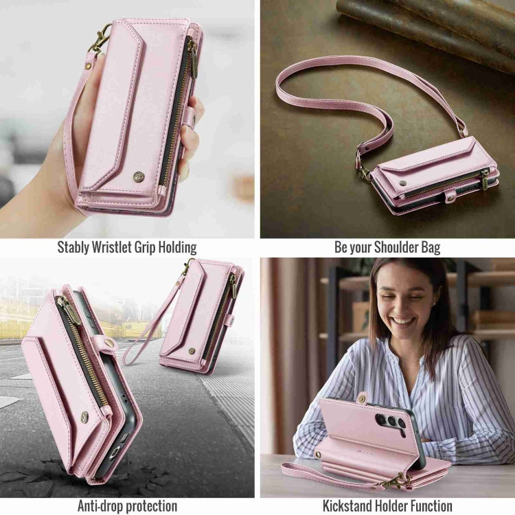 For Samsung Galaxy S23 5G CaseMe C36 Card Slots Zipper Wallet RFID Anti-theft Leather Phone Case(Pink) - Galaxy S23 5G Cases by CaseMe | Online Shopping South Africa | PMC Jewellery | Buy Now Pay Later Mobicred