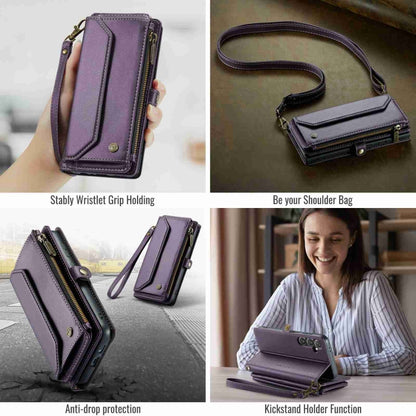 For Samsung Galaxy S24+ 5G CaseMe C36 Card Slots Zipper Wallet RFID Anti-theft Leather Phone Case(Purple) - Galaxy S24+ 5G Cases by CaseMe | Online Shopping South Africa | PMC Jewellery | Buy Now Pay Later Mobicred