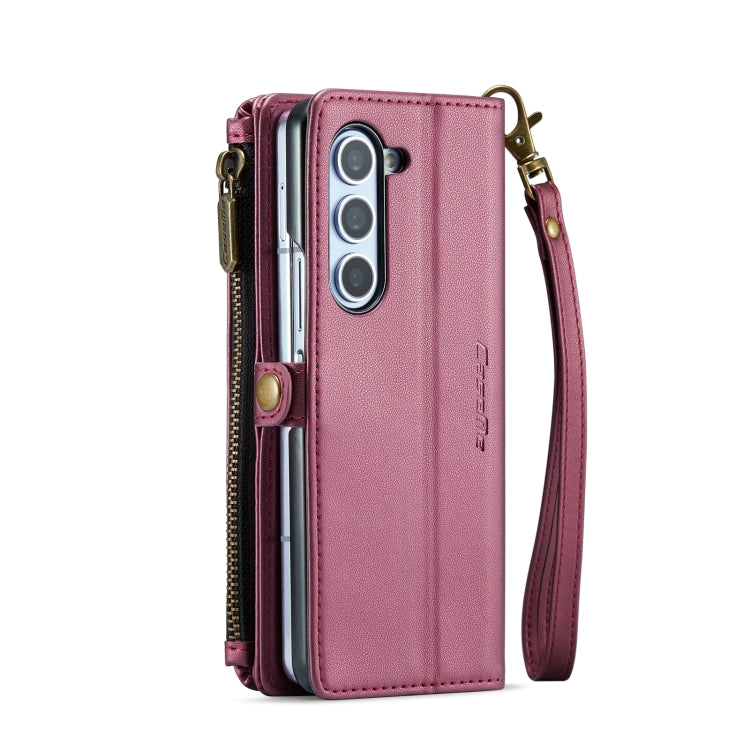 For Samsung Galaxy Z Fold6 5G CaseMe C36 Card Slots Zipper Wallet RFID Anti-theft Leather Phone Case(Wine Red) - Galaxy Z Fold6 5G Cases by CaseMe | Online Shopping South Africa | PMC Jewellery | Buy Now Pay Later Mobicred