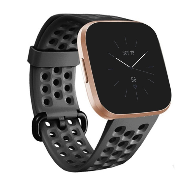 For Fitbit Versa 2 Breathable Silicone Watch Band, Size: Small(Black) - free shipping - PMc TechLife - Order now!