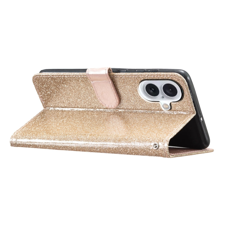 For iPhone 16 Glitter Powder Flip Leather Phone Case(Gold) - iPhone 16 Cases by PMC Jewellery | Online Shopping South Africa | PMC Jewellery | Buy Now Pay Later Mobicred