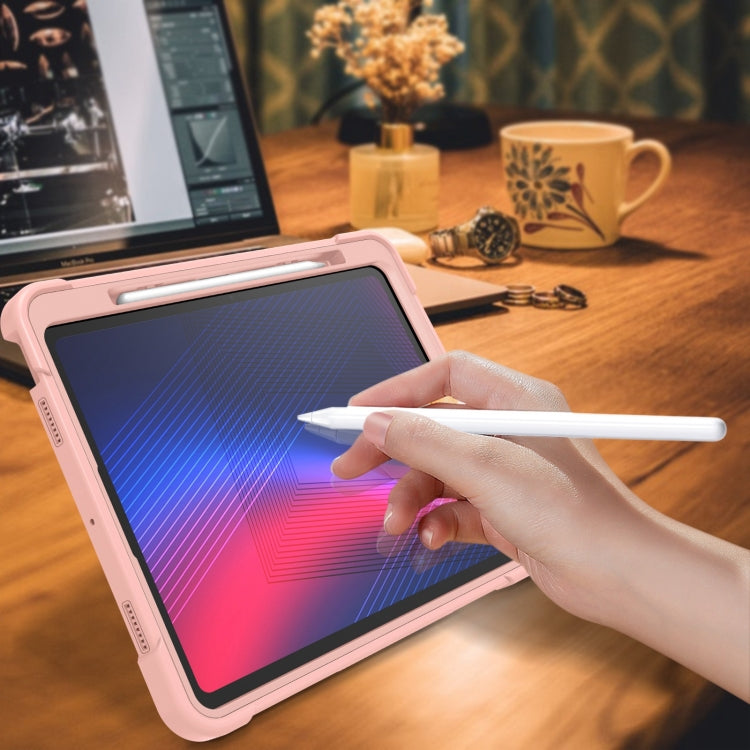 For iPad Pro 13 2024 Shockproof Silicone Hybrid PC Tablet Case with Holder(Rose Gold) - iPad Pro 13 2024 Cases by PMC Jewellery | Online Shopping South Africa | PMC Jewellery | Buy Now Pay Later Mobicred