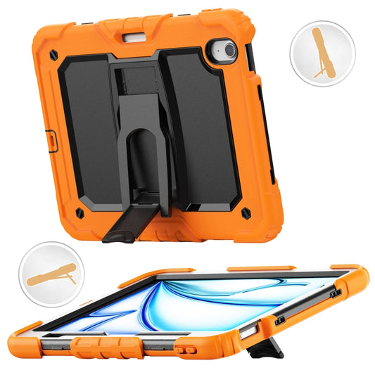 For iPad Air 11 2024 Silicone Hydric PC Tablet Case with Shoulder Strap & Holder(Orange) - iPad Air 11 2024 Cases by PMC Jewellery | Online Shopping South Africa | PMC Jewellery | Buy Now Pay Later Mobicred