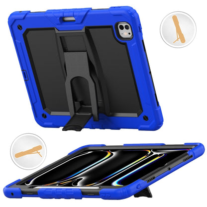 For iPad Pro 13 2024 Silicone Hydric PC Tablet Case with Shoulder Strap & Holder(Blue) - iPad Pro 13 2024 Cases by PMC Jewellery | Online Shopping South Africa | PMC Jewellery | Buy Now Pay Later Mobicred