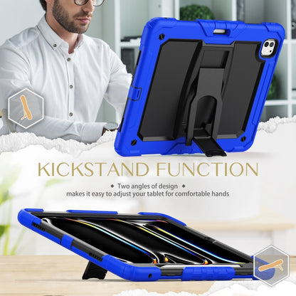 For iPad Pro 13 2024 Silicone Hydric PC Tablet Case with Shoulder Strap & Holder(Blue) - iPad Pro 13 2024 Cases by PMC Jewellery | Online Shopping South Africa | PMC Jewellery | Buy Now Pay Later Mobicred