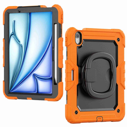 For iPad Air 11 2024 Handle Silicone Hydric PC Tablet Case with Shoulder Strap(Orange) - iPad Air 11 2024 Cases by PMC Jewellery | Online Shopping South Africa | PMC Jewellery | Buy Now Pay Later Mobicred