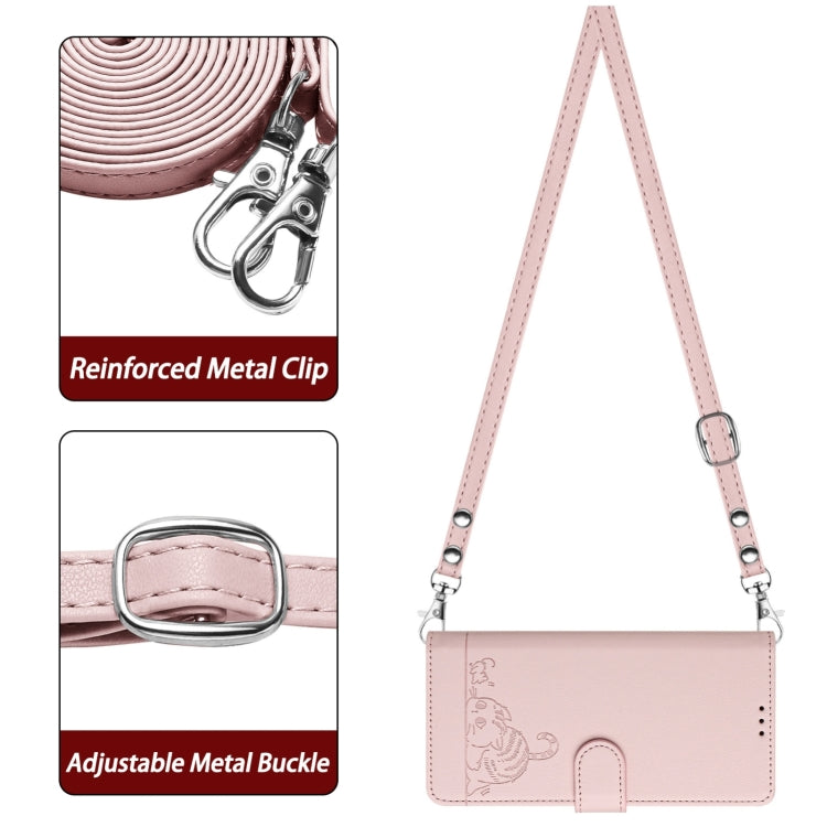 For Ulefone Note 14 Cat Rat Embossed Pattern RFID Leather Phone Case with Lanyard(Pink) - free shipping - PMC Jewellery - Order now!
