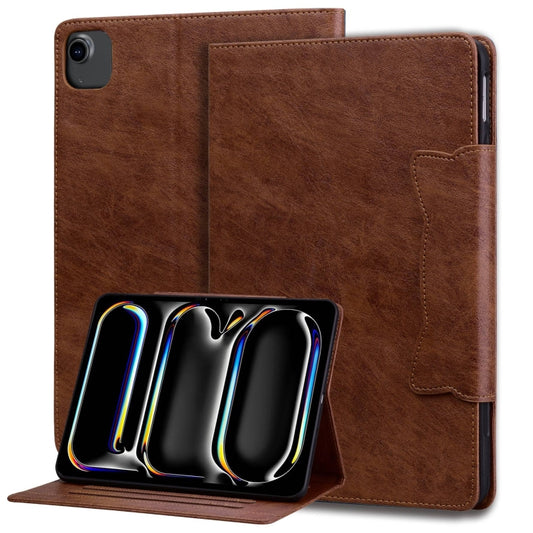 For iPad Air 11 2025 / 2024 / Air 5 / Air 4 Cat Buckle Leather Smart Tablet Case(Brown) - iPad Air 11 2025 / 2024 Cases by PMC Jewellery | Online Shopping South Africa | PMC Jewellery | Buy Now Pay Later Mobicred