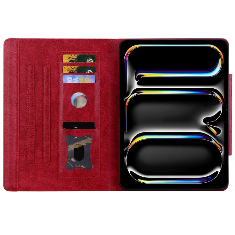 For iPad Pro 13 2024 Cat Buckle Leather Smart Tablet Case(Red) - free shipping - PMC TechLife - Order now!