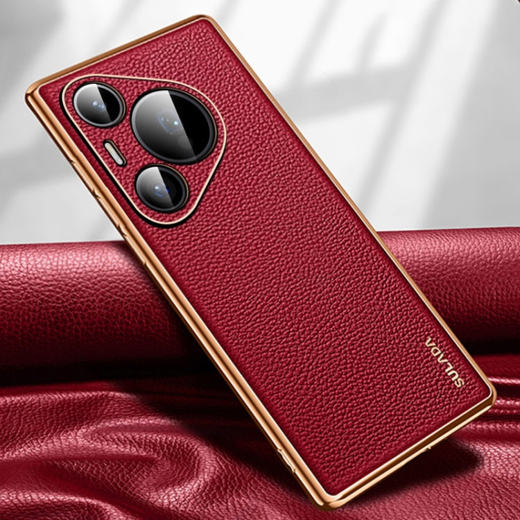 For Huawei Pura 70 Pro SULADA TPU + Litchi Texture Leather Phone Case(Red) - Huawei Cases by SULADA | Online Shopping South Africa | PMC Jewellery | Buy Now Pay Later Mobicred