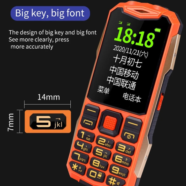 K1+ 4G Elder Rugged Phone, 2.6 inch, 1500mAh Battery, LED Flashlight, Network: 4G, Dual SIM, SOS, Plug:US Plug(Orange) - Others by PMC Jewellery | Online Shopping South Africa | PMC Jewellery | Buy Now Pay Later Mobicred