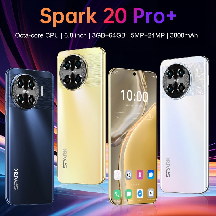 VB16 / Spark 20 Pro+, 3GB+64GB, 6.8 inch Screen, Face Identification, Android 10.0 MTK6737 Quad Core, Network: 4G, Dual SIM(Black) -  by PMC Jewellery | Online Shopping South Africa | PMC Jewellery | Buy Now Pay Later Mobicred