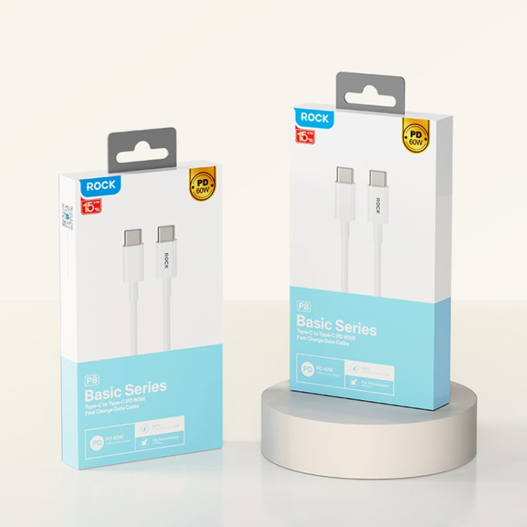 ROCK P8 Prime Series 1m USB-C / Type-C Fast Charging Data Cable, Interface:PD27W 8 Pin(White) - 2 in 1 Cable by ROCK | Online Shopping South Africa | PMC Jewellery | Buy Now Pay Later Mobicred