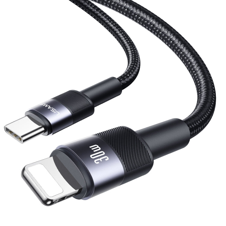 USAMS SJ729 30W USB-C/Type-C to 8 Pin Aluminum Alloy Data Cable, Length: 1.2m(Tarnish) - 2 in 1 Cable by USAMS | Online Shopping South Africa | PMC Jewellery | Buy Now Pay Later Mobicred