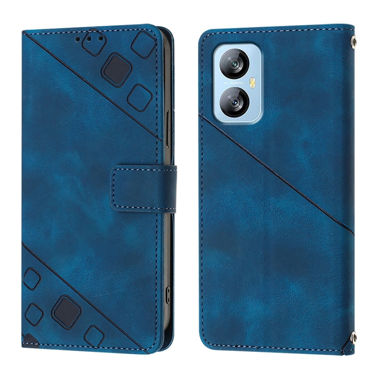 For Blackview A52 Skin Feel Embossed Leather Phone Case(Blue) - More Brand by PMC Jewellery | Online Shopping South Africa | PMC Jewellery | Buy Now Pay Later Mobicred