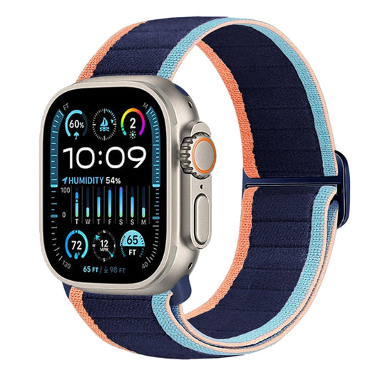 For Apple Watch Ultra 2 49mm Nylon Elastic Buckle Watch Band(Dark Navy Blue) - Watch Bands by PMC Jewellery | Online Shopping South Africa | PMC Jewellery | Buy Now Pay Later Mobicred