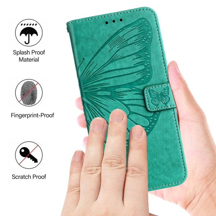 For Blackview Shark 8 Embossed Butterfly Leather Phone Case(Green) - More Brand by PMC TechLife | Online Shopping South Africa | PMC TechLife | Buy Now Pay Later Mobicred