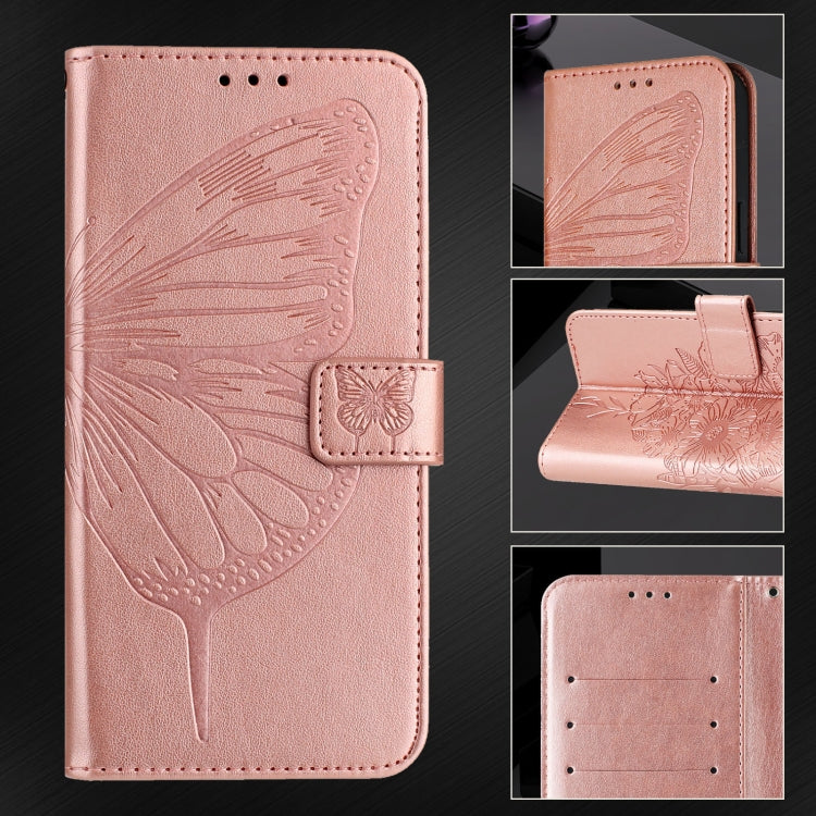 For Blackview Color 8 Embossed Butterfly Leather Phone Case(Rose Gold) - More Brand by PMC Jewellery | Online Shopping South Africa | PMC Jewellery | Buy Now Pay Later Mobicred