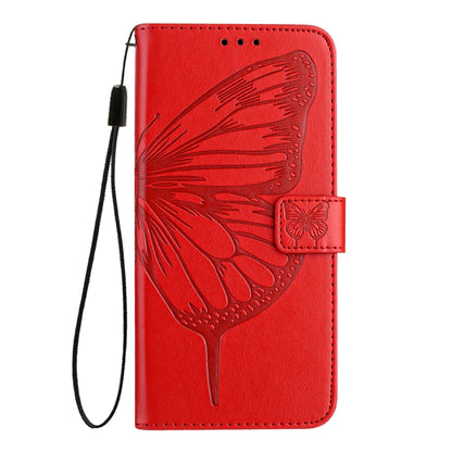 For Blackview Color 8 Embossed Butterfly Leather Phone Case(Red) - More Brand by PMC Jewellery | Online Shopping South Africa | PMC Jewellery | Buy Now Pay Later Mobicred
