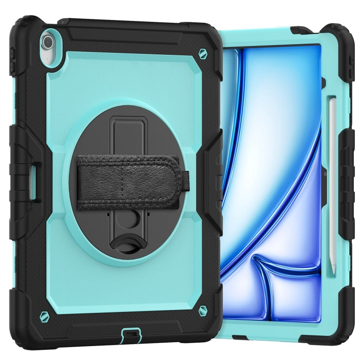 For iPad Air 13 2024 Silicone Hybrid PC Tablet Case with Shoulder Strap(Light Blue + Black) - iPad Air 13 2024 Cases by PMC Jewellery | Online Shopping South Africa | PMC Jewellery | Buy Now Pay Later Mobicred