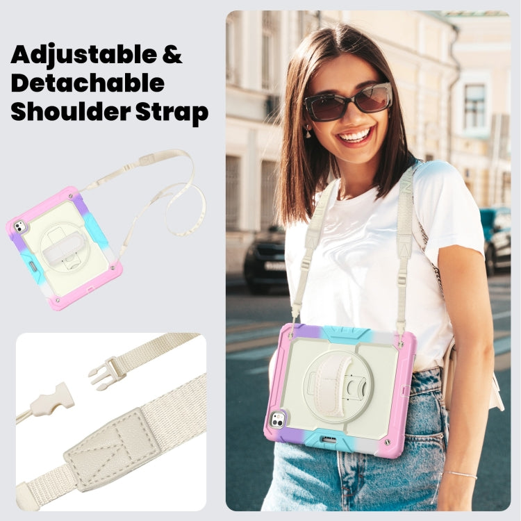 For iPad Pro 13 2024 Silicone Hybrid PC Tablet Case with Shoulder Strap(Camouflage Pink) - iPad Pro 13 2024 Cases by PMC TechLife | Online Shopping South Africa | PMC TechLife | Buy Now Pay Later Mobicred