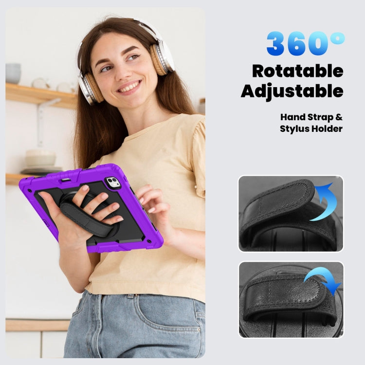 For iPad Pro 13 2024 Silicone Hybrid PC Tablet Case with Shoulder Strap(Purple) - iPad Pro 13 2024 Cases by PMC TechLife | Online Shopping South Africa | PMC TechLife | Buy Now Pay Later Mobicred