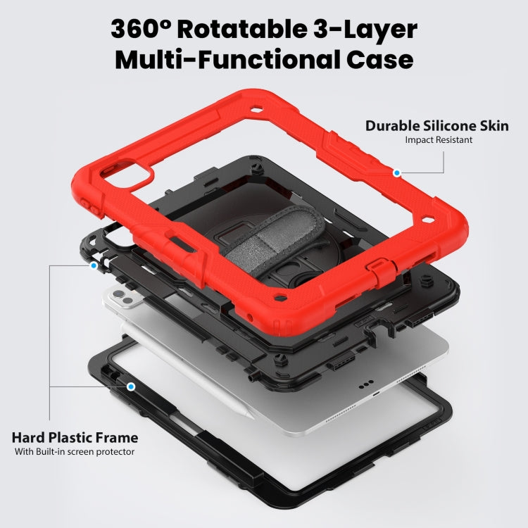 For iPad Pro 11 2024 Silicone Hybrid PC Tablet Case with Shoulder Strap(Red) - iPad Pro 11 2024 Cases by PMC TechLife | Online Shopping South Africa | PMC TechLife | Buy Now Pay Later Mobicred