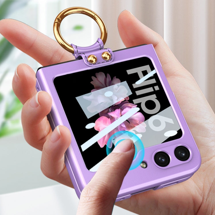 For Samsung Galaxy Z Flip6 / Flip7 FE GKK Integrated Ultra-thin PC Full Coverage Phone Case with Ring Holder(Titanium Gray) - free shipping - PMC Jewellery - Order now!