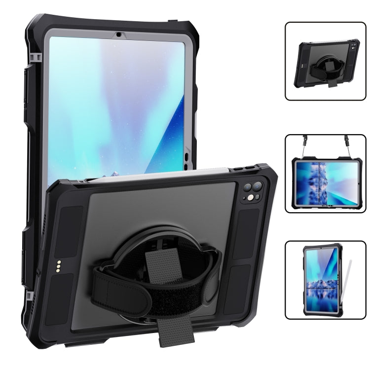 For iPad Pro 11 2024 RedPepper IP68 Waterproof PC + TPU Case with Lanyard & Swivel Bracket(Black) - free shipping - PMC TechLife - Order now!
