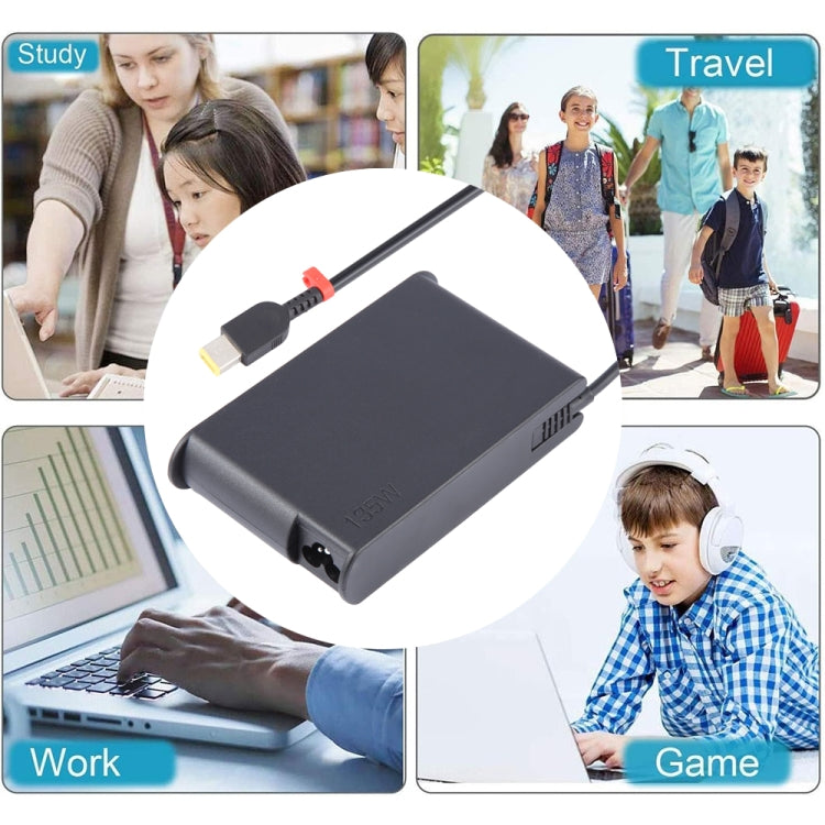 135W 20V 6.75A Laptop Notebook Power Adapter For Lenovo Big Square USB, Plug:US Plug - For Lenovo by PMC Jewellery | Online Shopping South Africa | PMC Jewellery | Buy Now Pay Later Mobicred