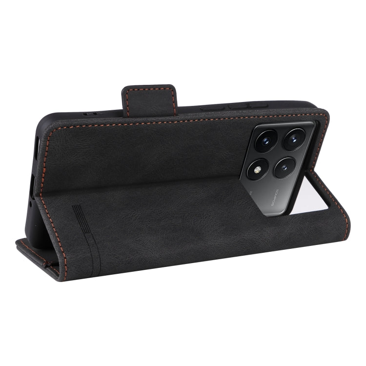 For Redmi K70 / K70 Pro Magnetic Clasp Leather Phone Case(Black) - Xiaomi Cases by PMC Jewellery | Online Shopping South Africa | PMC Jewellery | Buy Now Pay Later Mobicred