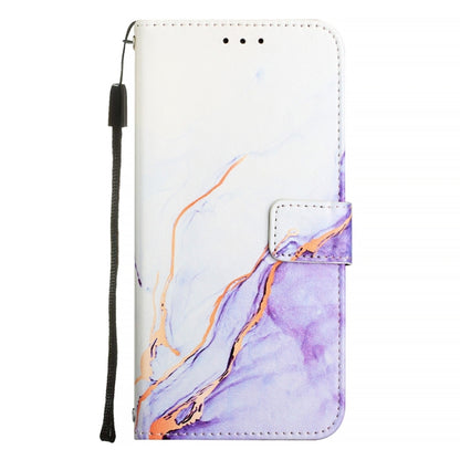 For Blackview A53 PT003 Marble Pattern Flip Leather Phone Case(White Purple) - More Brand by PMC Jewellery | Online Shopping South Africa | PMC Jewellery | Buy Now Pay Later Mobicred