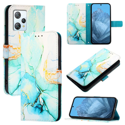 For Blackview A53 PT003 Marble Pattern Flip Leather Phone Case(Green) - More Brand by PMC Jewellery | Online Shopping South Africa | PMC Jewellery | Buy Now Pay Later Mobicred