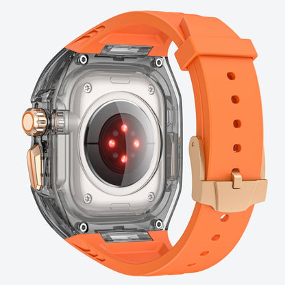 For Apple Watch Ultra 2 49mm Modified PC Hybrid TPU Watch Case Band(Orange Clear Black) - Watch Bands by PMC Jewellery | Online Shopping South Africa | PMC Jewellery | Buy Now Pay Later Mobicred