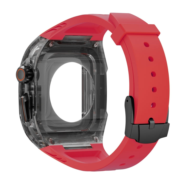 For Apple Watch Ultra 49mm Modified PC Hybrid TPU Watch Case Band(Red Clear Black) - Watch Bands by PMC Jewellery | Online Shopping South Africa | PMC Jewellery | Buy Now Pay Later Mobicred