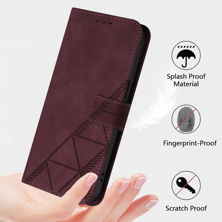 For Blackview A52 Crossbody 3D Embossed Flip Leather Phone Case(Wine Red) - More Brand by PMC Jewellery | Online Shopping South Africa | PMC Jewellery | Buy Now Pay Later Mobicred