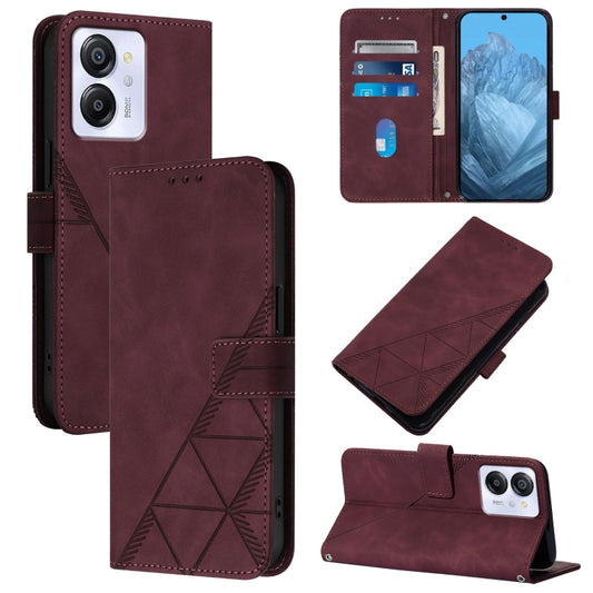 For Blackview Color 8 Crossbody 3D Embossed Flip Leather Phone Case(Wine Red) - More Brand by PMC Jewellery | Online Shopping South Africa | PMC Jewellery | Buy Now Pay Later Mobicred
