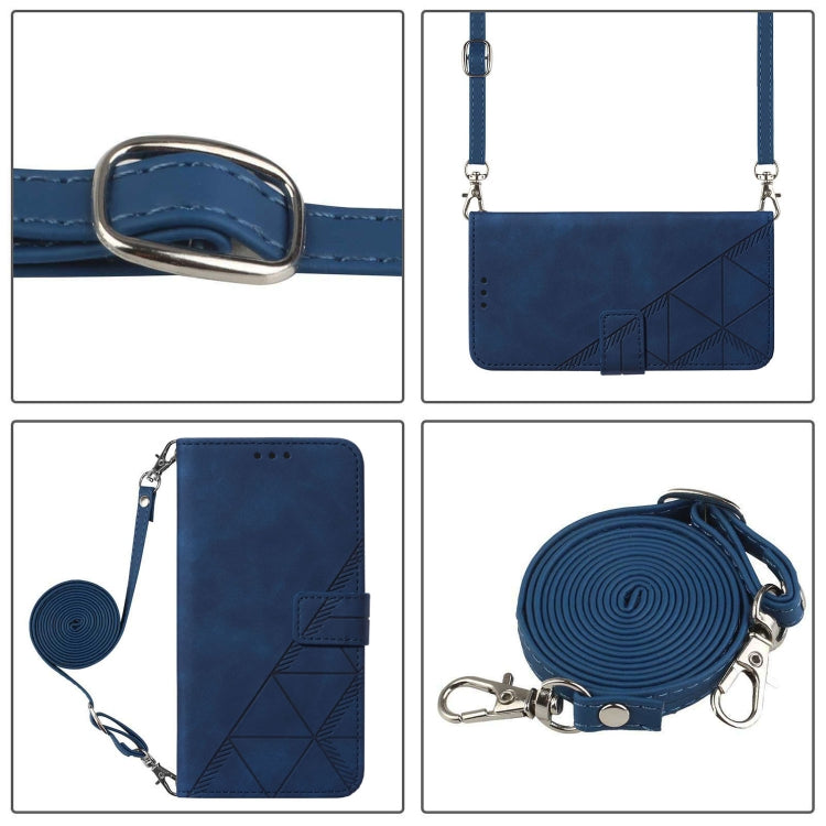 For Blackview Color 8 Crossbody 3D Embossed Flip Leather Phone Case(Blue) - More Brand by PMC Jewellery | Online Shopping South Africa | PMC Jewellery | Buy Now Pay Later Mobicred