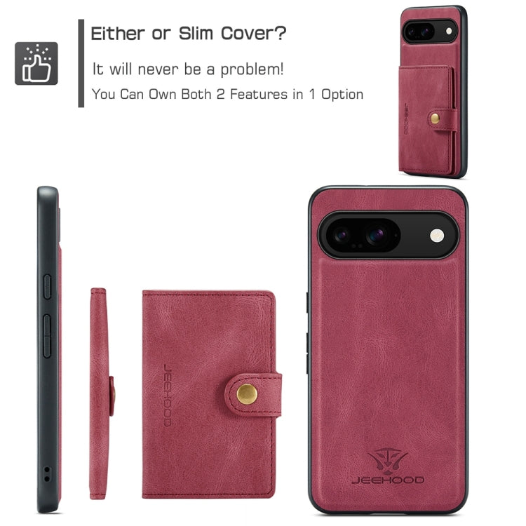 For Google Pixel 9 JEEHOOD J01 Retro Magnetic Detachable Wallet Phone Case(Red) - Google Cases by JEEHOOD | Online Shopping South Africa | PMC TechLife | Buy Now Pay Later Mobicred